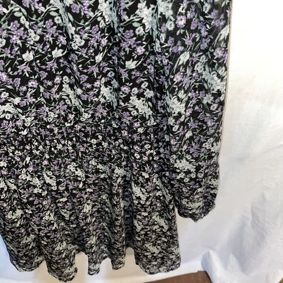 Skies Are Blue Women’s MIDI Dress Size Med Black Floral Going Out Party Church - Picture 7 of 12